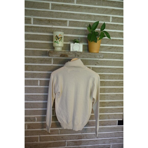 Valerie Stevens Vintage Cashmere Sweater Beige Turtleneck Ivory size medium - Picture 6 of 10